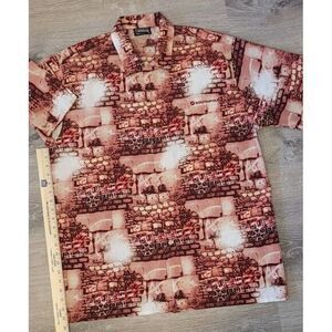 South Pole Authentic Collection All Over Print Button Up‎ Large Hip Hop Y2K